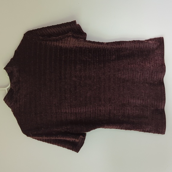 Kathie Lee Collection Turtleneck Short Sleeve Top L Brown - Picture 6 of 11